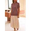 image:imageArachampCloz Womens Lightweight Wool Blend Short Sleeve Sweater Top Business CasualMapleleaf Red