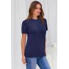 image:imageArachampCloz Womens Lightweight Wool Blend Short Sleeve Sweater Top Business CasualNavy Blue