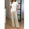 image:imageArachampCloz Womens Lightweight Wool Blend Short Sleeve Sweater Top Business CasualOffwhite