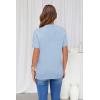 image:imageArachampCloz Womens Lightweight Wool Blend Short Sleeve Sweater Top Business CasualPale Blue