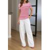 image:imageArachampCloz Womens Lightweight Wool Blend Short Sleeve Sweater Top Business CasualPinkred