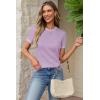 image:imageArachampCloz Womens Lightweight Wool Blend Short Sleeve Sweater Top Business CasualPurple5132