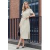image:imageArachampCloz Womens Linen with Pockets Midi Summer Spring Shirt Dress 2026Beige