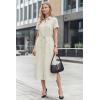 image:imageArachampCloz Womens Linen with Pockets Midi Summer Spring Shirt Dress 2026Beige