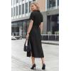 image:imageArachampCloz Womens Linen with Pockets Midi Summer Spring Shirt Dress 2026Black