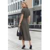 image:imageArachampCloz Womens Linen with Pockets Midi Summer Spring Shirt Dress 2026Coffee