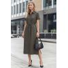 image:imageArachampCloz Womens Linen with Pockets Midi Summer Spring Shirt Dress 2026Coffee