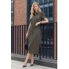 image:imageArachampCloz Womens Linen with Pockets Midi Summer Spring Shirt Dress 2026Coffee