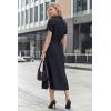 image:imageArachampCloz Womens Linen with Pockets Midi Summer Spring Shirt Dress 2026Navy