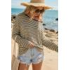 image:imageArachampCloz Womens Oversized Linen Blend Beach Vacation Cover Up Summer Casual Off Shoulder Tops 2026Apricot Black Stripe