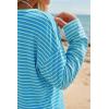 image:imageArachampCloz Womens Oversized Linen Blend Beach Vacation Cover Up Summer Casual Off Shoulder Tops 2026Blue Light Green Stripe