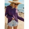 image:imageArachampCloz Womens Oversized Linen Blend Beach Vacation Cover Up Summer Casual Off Shoulder Tops 2026Blue Stripe