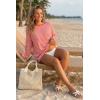 image:imageArachampCloz Womens Oversized Linen Blend Beach Vacation Cover Up Summer Casual Off Shoulder Tops 2026Coral Pink