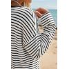image:imageArachampCloz Womens Oversized Linen Blend Beach Vacation Cover Up Summer Casual Off Shoulder Tops 2026White Black Stripe