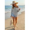image:imageArachampCloz Womens Oversized Linen Blend Beach Vacation Cover Up Summer Casual Off Shoulder Tops 2026White Black Stripe