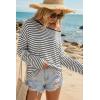 image:imageArachampCloz Womens Oversized Linen Blend Beach Vacation Cover Up Summer Casual Off Shoulder Tops 2026White Black Stripe
