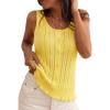 image:imageArachampCloz Womens 100 Cotton Sweater Vest Ruffle Hem Tank Summer Tops Beach Vacation Outfits 2026Yellow