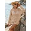 image:imageArachampCloz Womens 100 Cotton Swimsuit Cover Up Off Shoulder Boat Neck Oversized Breathable Beach Crochet Summer 2026Apricot
