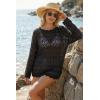 image:imageArachampCloz Womens 100 Cotton Swimsuit Cover Up Off Shoulder Boat Neck Oversized Breathable Beach Crochet Summer 2026Black