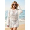image:imageArachampCloz Womens 100 Cotton Swimsuit Cover Up Off Shoulder Boat Neck Oversized Breathable Beach Crochet Summer 2026White