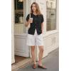 image:imageArachampCloz Womens Wool Blend Oversized Lightweight Cardigan Short Sleeve Summer Casual Sweaters TopsBlack