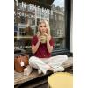 image:imageArachampCloz Womens Wool Blend Oversized Lightweight Cardigan Short Sleeve Summer Casual Sweaters TopsBurgundy
