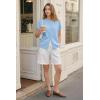 image:imageArachampCloz Womens Wool Blend Oversized Lightweight Cardigan Short Sleeve Summer Casual Sweaters TopsLight Blue