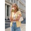 image:imageArachampCloz Womens Wool Blend Oversized Lightweight Cardigan Short Sleeve Summer Casual Sweaters TopsYellow