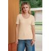 image:imageArachampCloz Womens 100 Cotton Short Sleeve Sweater Pullover Scoop Neck Lightweight Business Casual Outfits Spring Tops 2026Apricot