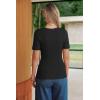 image:imageArachampCloz Womens 100 Cotton Short Sleeve Sweater Pullover Scoop Neck Lightweight Business Casual Outfits Spring Tops 2026Black