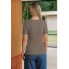 image:imageArachampCloz Womens 100 Cotton Short Sleeve Sweater Pullover Scoop Neck Lightweight Business Casual Outfits Spring Tops 2026Coffee