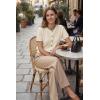 image:imageArachampCloz Womens 100 Cotton Contrast Trim Button Front Cropped Cardigan Sweater Work Tops 2026Apricot