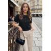image:imageArachampCloz Womens 100 Cotton Contrast Trim Button Front Cropped Cardigan Sweater Work Tops 2026Black