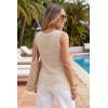 image:imageArachampCloz Womens 100 Cotton Crochet Fringe Boho Summer Sweater Vest Beach Cover UpsApricot