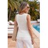 image:imageArachampCloz Womens 100 Cotton Crochet Fringe Boho Summer Sweater Vest Beach Cover UpsBeige