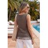 image:imageArachampCloz Womens 100 Cotton Crochet Fringe Boho Summer Sweater Vest Beach Cover UpsCoffee