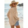 image:imageArachampCloz Womens 100 Cotton Oversized Swimsuit Cover Up Off Shoulder Boat Neck Breathable Beach Crochet Summer 2026Apricot
