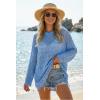 image:imageArachampCloz Womens 100 Cotton Oversized Swimsuit Cover Up Off Shoulder Boat Neck Breathable Beach Crochet Summer 2026Blue