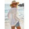 image:imageArachampCloz Womens 100 Cotton Oversized Swimsuit Cover Up Off Shoulder Boat Neck Breathable Beach Crochet Summer 2026White
