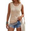 image:imageArachampCloz Womens 100 Cotton Crochet Fringe Boho Summer Sweater Vest Beach Cover UpsApricot