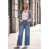 image:imageArachampCloz 100 Cotton Cropped Cardigan for Women Button Up Lightweight Sweater Plaid Knit Tops 2026Black