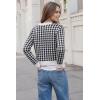 image:imageArachampCloz 100 Cotton Cropped Cardigan for Women Button Up Lightweight Sweater Plaid Knit Tops 2026Black