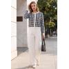 image:imageArachampCloz 100 Cotton Cropped Cardigan for Women Button Up Lightweight Sweater Plaid Knit Tops 2026Black