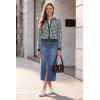 image:imageArachampCloz 100 Cotton Cropped Cardigan for Women Button Up Lightweight Sweater Plaid Knit Tops 2026Green