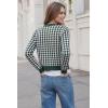 image:imageArachampCloz 100 Cotton Cropped Cardigan for Women Button Up Lightweight Sweater Plaid Knit Tops 2026Green