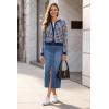 image:imageArachampCloz 100 Cotton Cropped Cardigan for Women Button Up Lightweight Sweater Plaid Knit Tops 2026Navy