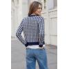image:imageArachampCloz 100 Cotton Cropped Cardigan for Women Button Up Lightweight Sweater Plaid Knit Tops 2026Navy