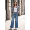 image:imageArachampCloz 100 Cotton Cropped Cardigan for Women Button Up Lightweight Sweater Plaid Knit Tops 2026Navy