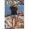 image:imageArachampCloz Womens Cotton Blend Crochet Cover Up Oversized Short Sleeve Mesh Casual Knit Beach Summer 2026Black