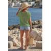 image:imageArachampCloz Womens Cotton Blend Crochet Cover Up Oversized Short Sleeve Mesh Casual Knit Beach Summer 2026Green